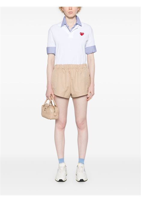 polo red emblem uomo bianca COMME DES GARÇONS PLAY | AX-T006-0515